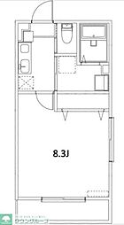 L`Appartement221 2階1Kの間取り
