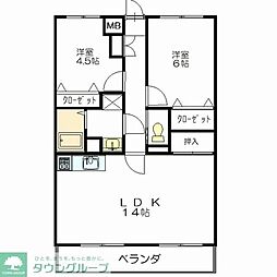 マイコート稲城館 2LDKの間取図画像