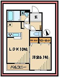 エスペランサ 1LDKの間取図画像