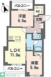 エー レジデンス 2LDKの間取図画像