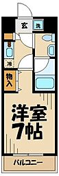 アポー堀之内 1Kの間取図画像