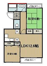 多摩グリーンハイツ 2LDKの間取図画像