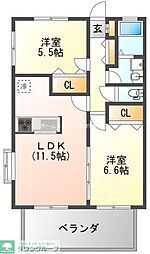 グリーンペペ 2LDKの間取図画像