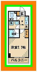 Daiwaテラス府中 1Kの間取図画像