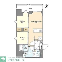 ドゥーエ府中I 2LDKの間取図画像