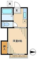 第2グリーンハイツ 1Kの間取図画像