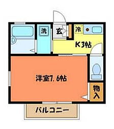 グリーンマーサ 1Kの間取図画像