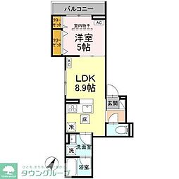 D-ROOM・M 1LDKの間取図画像