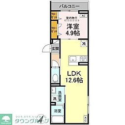 D-ROOM・M 1LDKの間取図画像