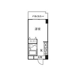 エクセラン西八王子 1Kの間取図画像
