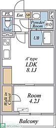 (仮称)リブリ・八王子市台町 1LDKの間取図画像