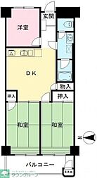めじろ台ハイム 3DKの間取図画像