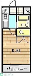 エルマーノ堀之内 1Kの間取図画像