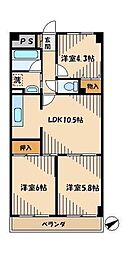 シェ・モア桜ケ丘 3LDKの間取図画像