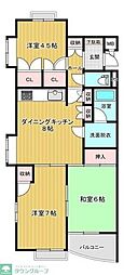 アベニール桑田 3DKの間取図画像