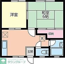 唐松ハイム 2DKの間取図画像