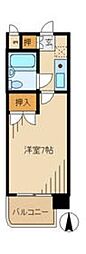 クリスタルマンション 1Kの間取図画像