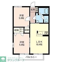 メゾンブランタン 2LDKの間取図画像