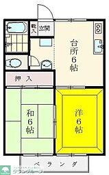 コーポ宮川 2DKの間取図画像