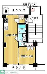 サンステージ府中 1LDKの間取図画像