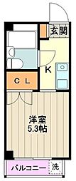 パークアベニュー桜 1Kの間取図画像