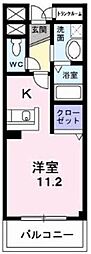 グリーンヒルズB大澤 1Kの間取図画像