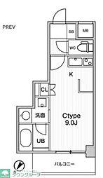 JMFResidence町田 ワンルームの間取図画像