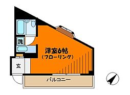 修栄マンション ワンルームの間取図画像