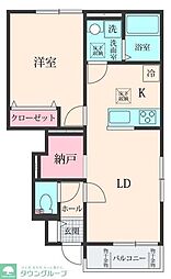 稲城市坂浜アパート 1LDKの間取図画像
