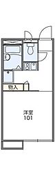 レオパレスグリーンハウス3 1Kの間取図画像