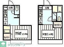 セントラルメゾンB 1Kの間取図画像