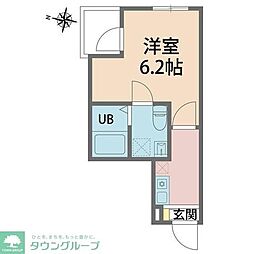 カインドネス八王子片倉A 1Kの間取図画像