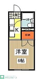 セントラルコーポS館 1Kの間取図画像