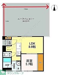 I・M・Oビル 1LDKの間取図画像
