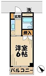 スカイハイム伊藤 1階1Kの間取り