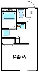 レオパレスＡＭＡＫＵＳＡ 2階1Kの間取り