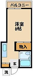 コーポサカエ 1階1Kの間取り