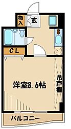 京王相模原線 稲城駅 徒歩3分の賃貸マンション 4階1Kの間取り