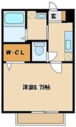 Ｍｉｒｅｉｌｌｅ（ミレイユ） 2階1Kの間取り