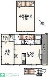 サンライズ町田 2階1LDKの間取り
