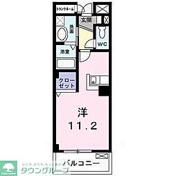 グリーンヒルズ大澤Ｂ 3階ワンルームの間取り