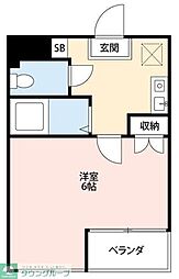 レイクトップ鶴川 2階1Kの間取り