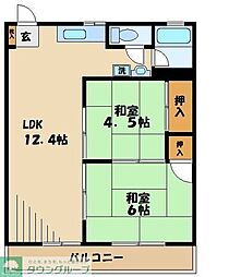 エステート二本松 1階3DKの間取り
