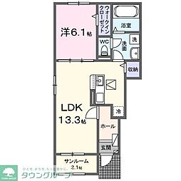 ウィステリア ガーデン 1LDKの間取図画像