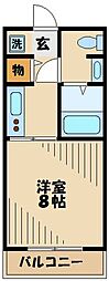 多摩都市モノレール 大塚・帝京大学駅 徒歩3分の賃貸マンション 5階1Kの間取り