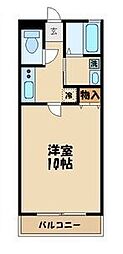 小田急多摩線 小田急永山駅 徒歩18分の賃貸アパート 2階1Kの間取り