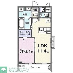 アウラティエ 3階1LDKの間取り