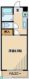 多摩都市モノレール 大塚・帝京大学駅 徒歩5分の賃貸アパート 3階1Kの間取り