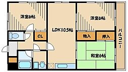 小田急小田原線 新百合ヶ丘駅 徒歩15分の賃貸マンション 3階3LDKの間取り