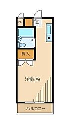 ウインク松木 ワンルームの間取図画像